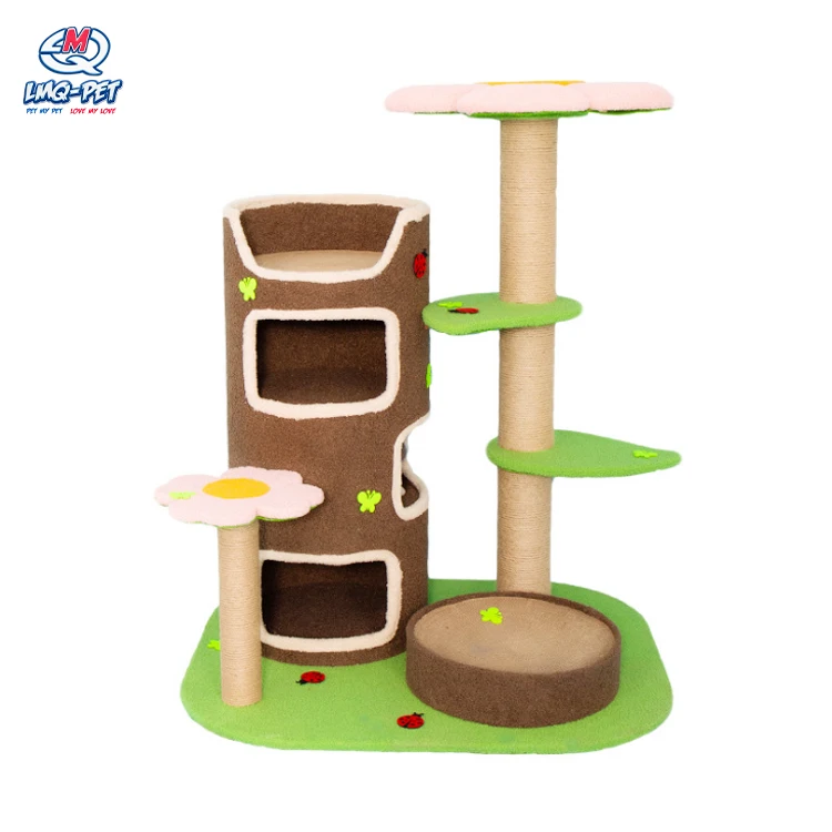 

Interactive cat tree scratch board the paradise of kitty castle kitty villa nest cat pet play house with scratches cat tree, Candy colors