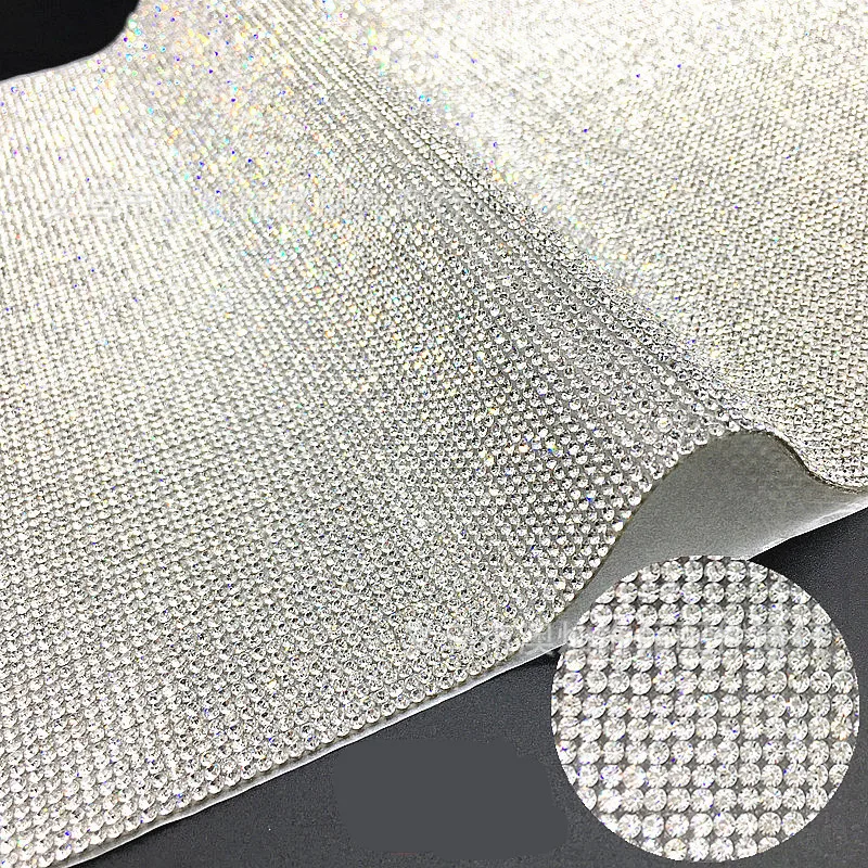 

Yantuo 24*40cm bling rhinestone sheets 2mm crystal sticker Trimming Hot Fix Rhinestone fabric Sheet diy home decor, Over 120 colors can be in stock