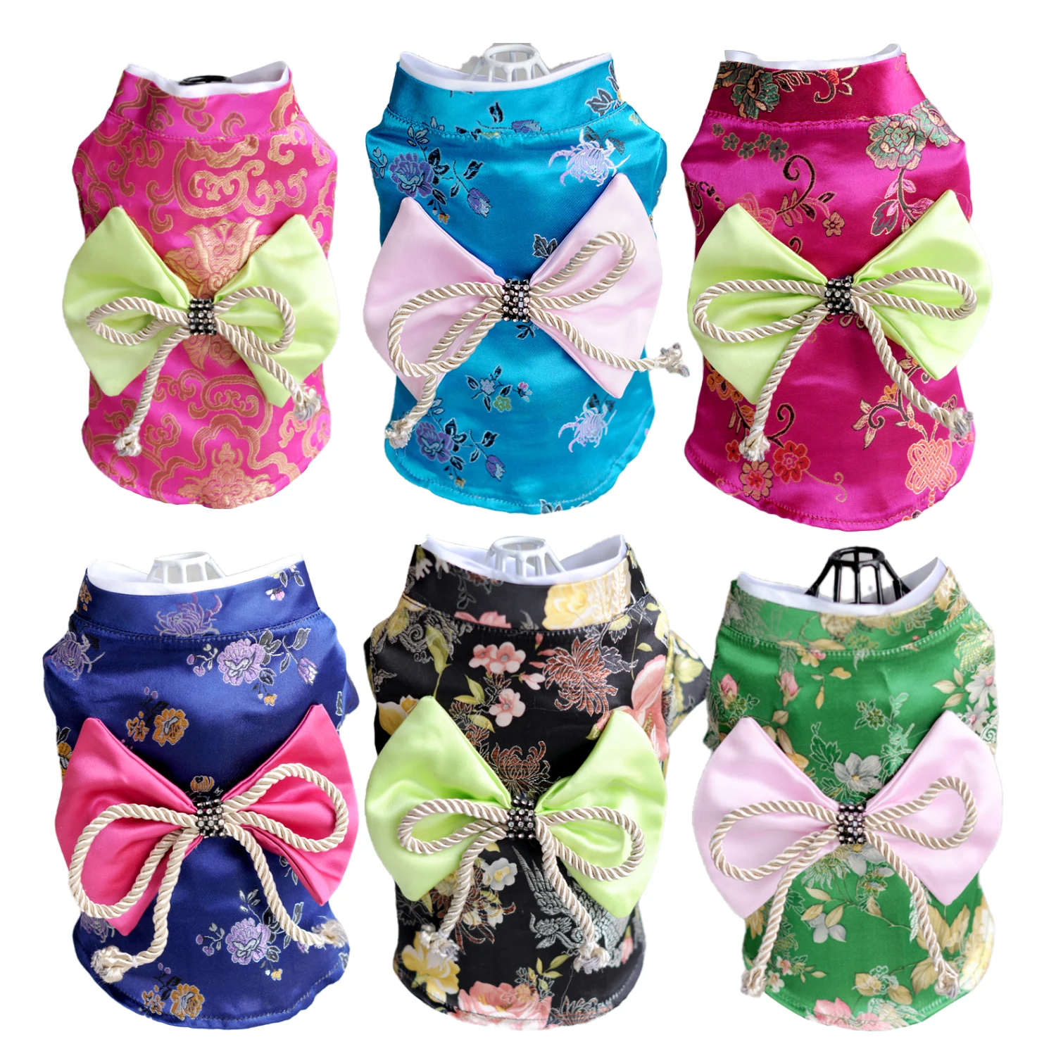 

Japan Style Flower Pet Clothes Dog Kimono with Big Bowknot Cat Pet Kimono Japanese Dog Clothes Apparel
