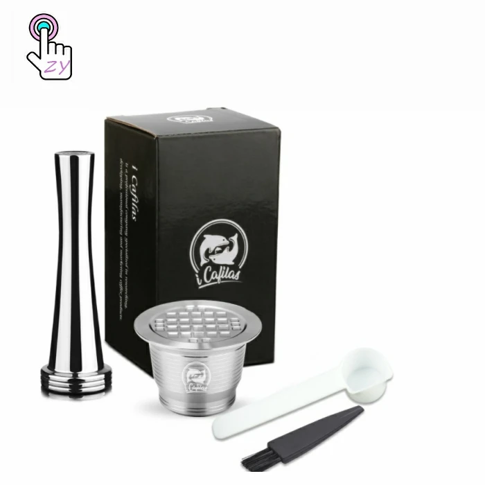 

Amazon hot Stainless Steel Reusable Coffee Pod Coffee Tamper Nespresso Coffee Capsule