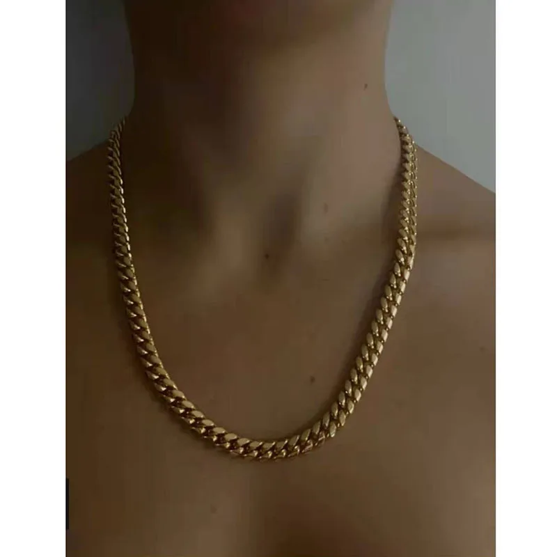 

Joolim Jewelry 18K PVD Gold Plated Chunky Cuban Chain Necklace New Stainless Steel Jewelry