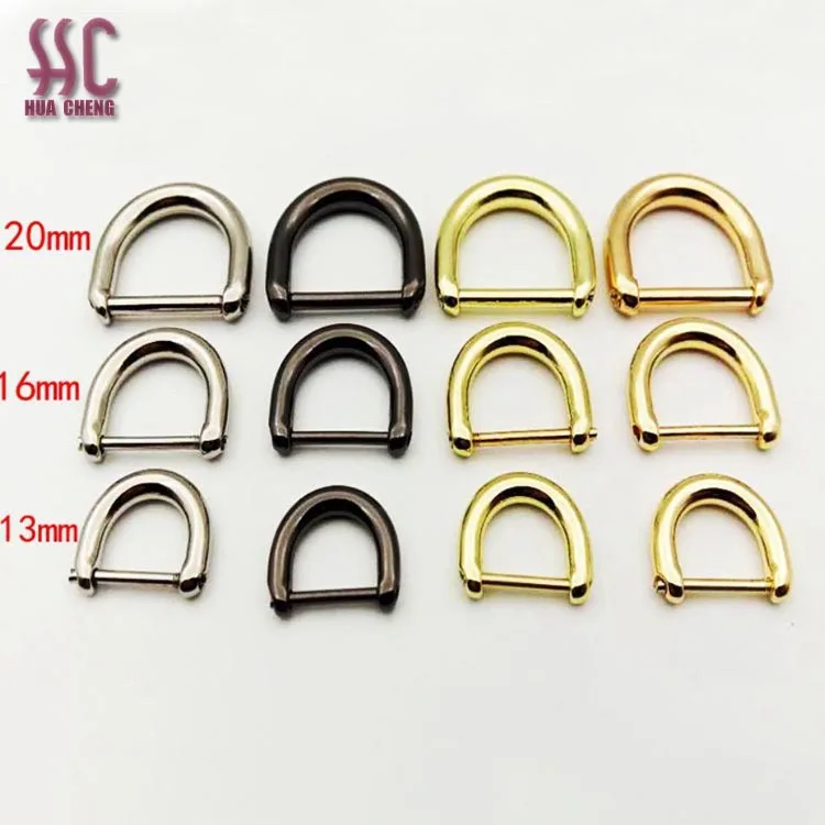 

20mm inner width cheap price zinc alloy removable screw D ring design for lady handbag hardware accessory