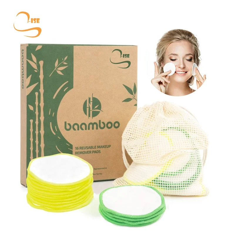 

Hot Sale Washable Bamboo Cotton Facial Cleansing Pads Women Soft Cotton Make-up Removal Reusable