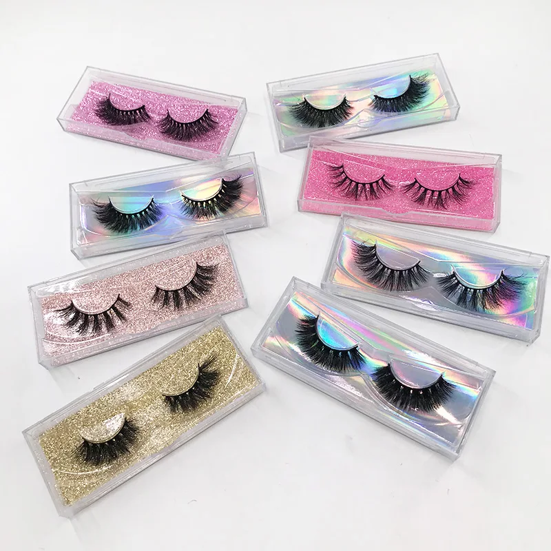 

High Quality 10-15mm Lash 3D 100% Human Hair Lashes Fluffy Soft Natural Long Cross False Eyelashes, Natural black