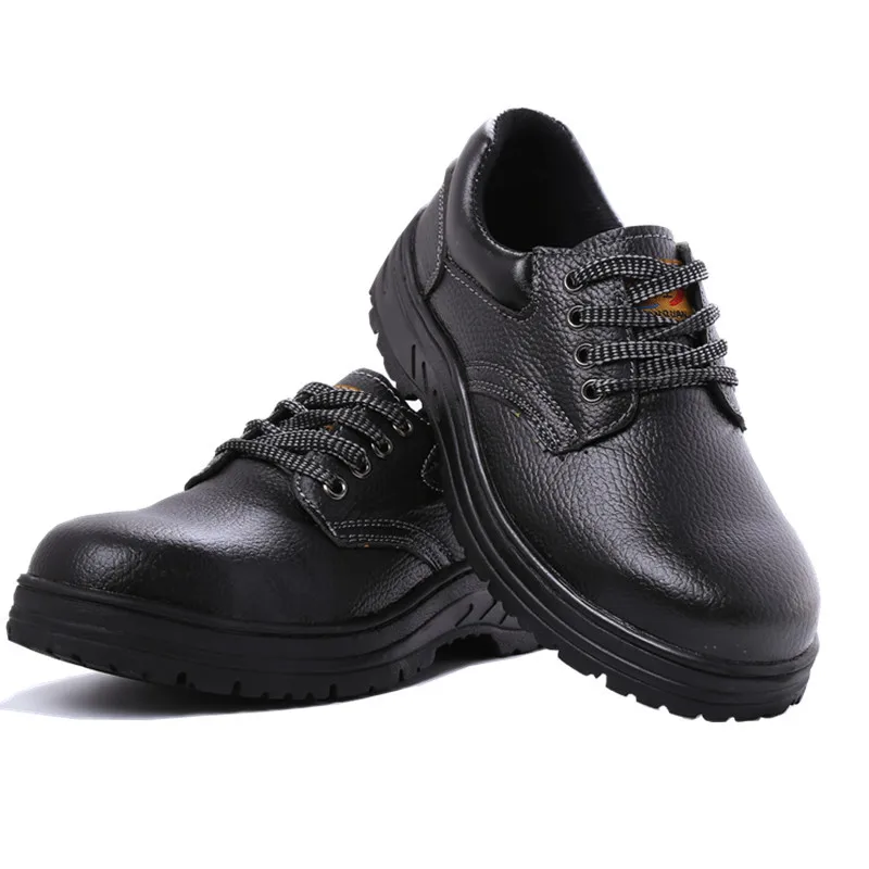

Black Microfiber leather safety shoes Breathable and anti smashing