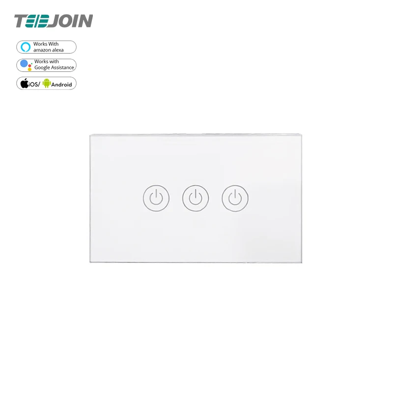 Alexa Google Home US Board Life 3Gang Touch Panel Tuya Home Zigbee Smart Switch - ANKUX.COM