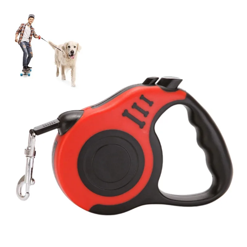 

2021 Wholesale Adjustable Sturdy Dog Collar And Leash Set 3m 5m Rope Dog Leash Retractable, 5 colors
