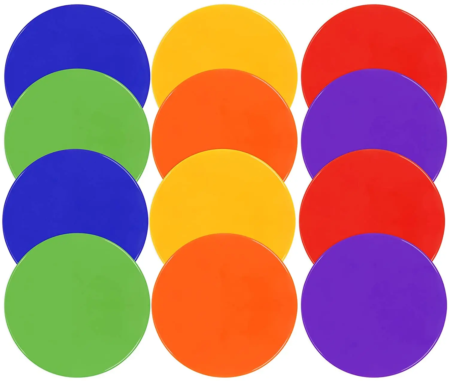 

Spot Markers 9inch 10inch 12pcs Rubber Agility Dots Flat Cones Non Slip Sports Dots Floor Spots Agility Markers for Kids, Blue, red, yellow, orange, white or customized