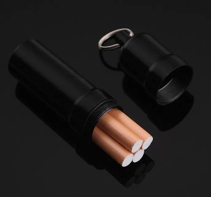 

Portable Outdoor Travel Round Mini Metal Cigarette Case With Key Chain Smoking Accessories, Pictures