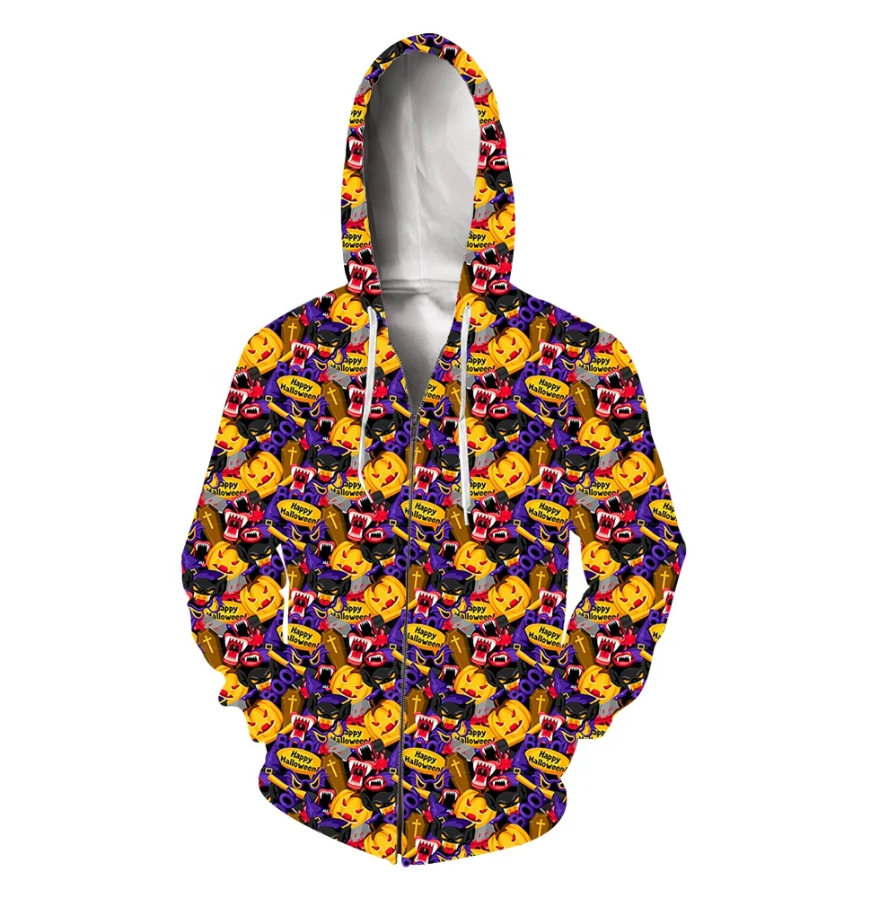 

Drop Shipping Clothing 3d Customized Printed winter long men zip up hoodies