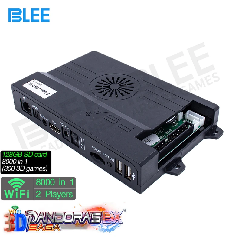 

128G 3D Wifi Pandora Saga EX Box 8000 in 1 DIY Kit Arcade Retro Video Game Console, Black