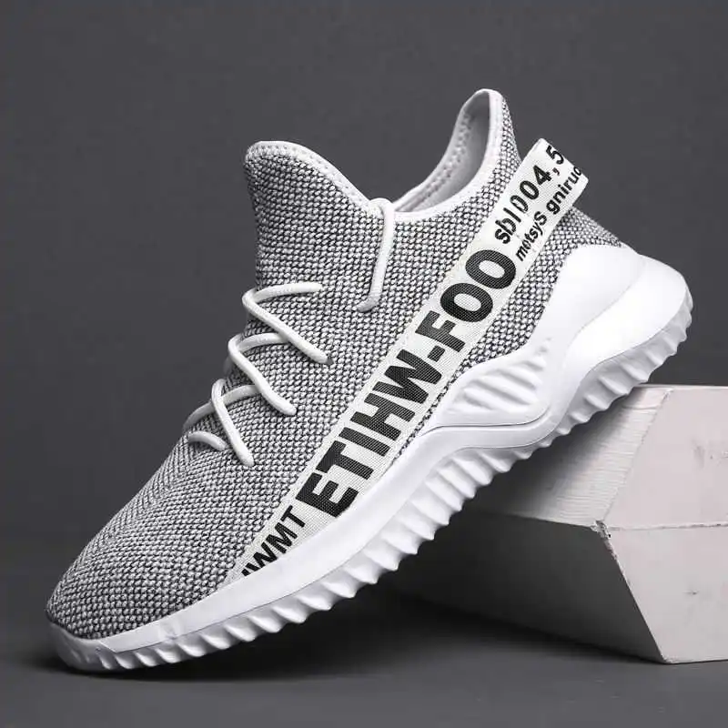 

mens fashion sneakers plus size walking style shoes casual sports shoes for men, Black red gray