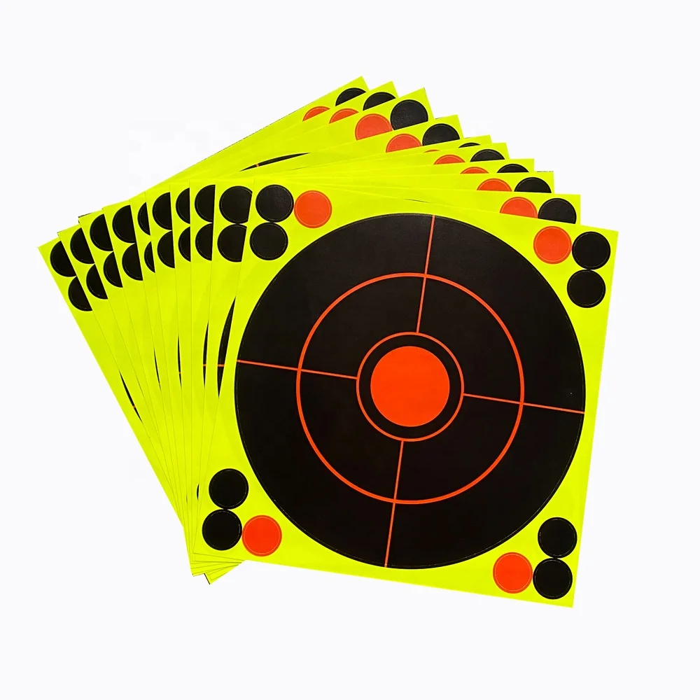 

8 Inch Circle Airsoft yellow Colour Burst Adhesive Reactive Splatter paper Shooting Target