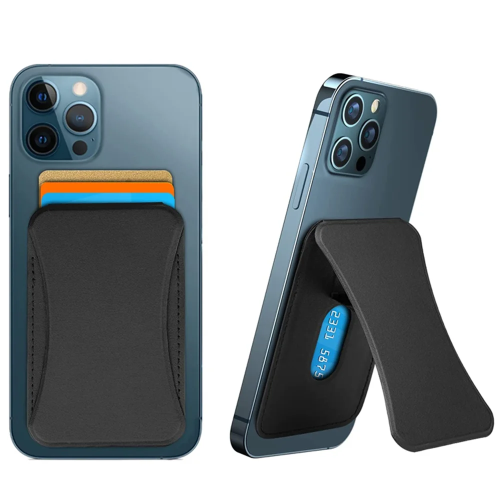 

Magnetic Foldable Desktop Stand Cushion Credit Card Wallet Mobile Cell Phone Holder For iphone 12 13 Pro max