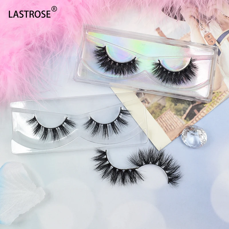 

wholesale 15mm natural 100% real mink lashes hard stem short style fluffy private label eyelashes false lash package box