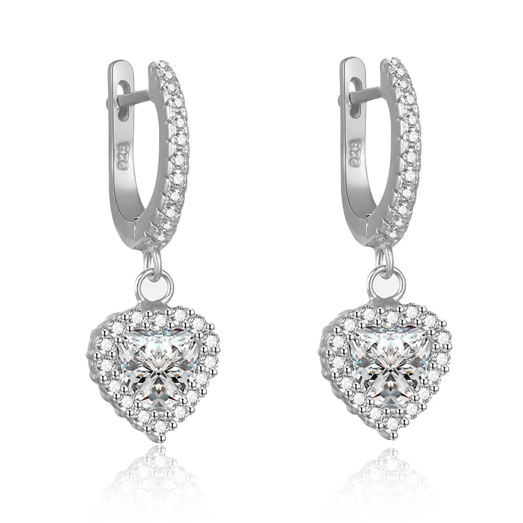 

POLIVA 925 sterling silver dangling jewelry wholesale English lock heart earrings