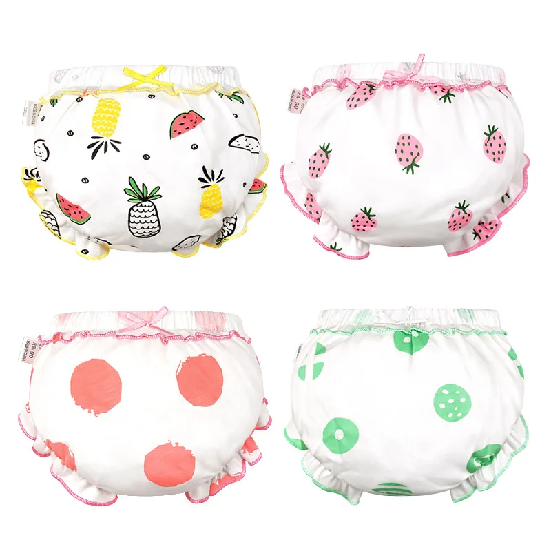 

Children's cotton printed briefs boys and girls bread panties cotton triangle panties