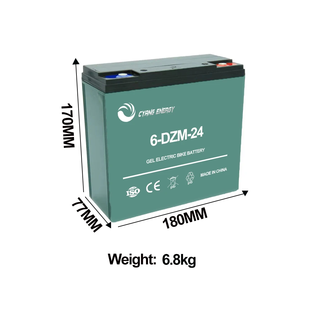 
Hot sale 12v24Ah/24V24ah/36v24ah/48v24ah gel lead acid battery for electric bike/e bike/bicycles/Scooters/Vehicles 