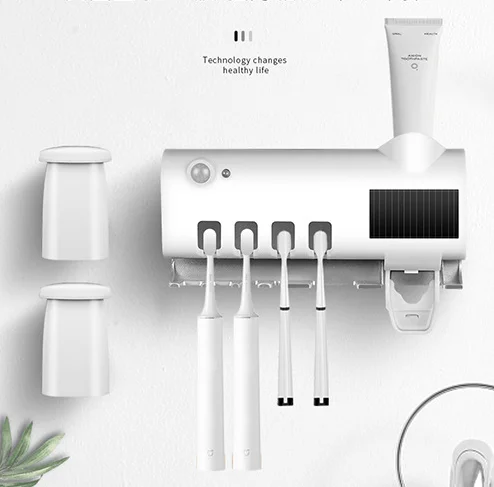 

Toothbrush Sanitizer USB Rechargeable Solar Energy Charging Electric Toothpaste Dispenser with UV Sterilizer