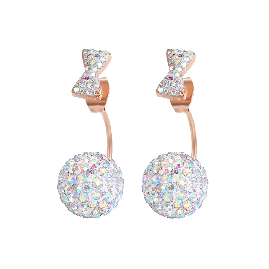 

98869 Xuping colored stone round stud earrings women fashion jewelry earrings