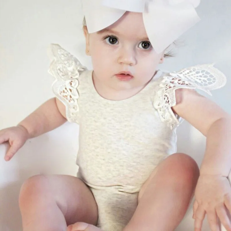 

Fashion Design One Piece Dress Pattern baby romper with Headband for girls'