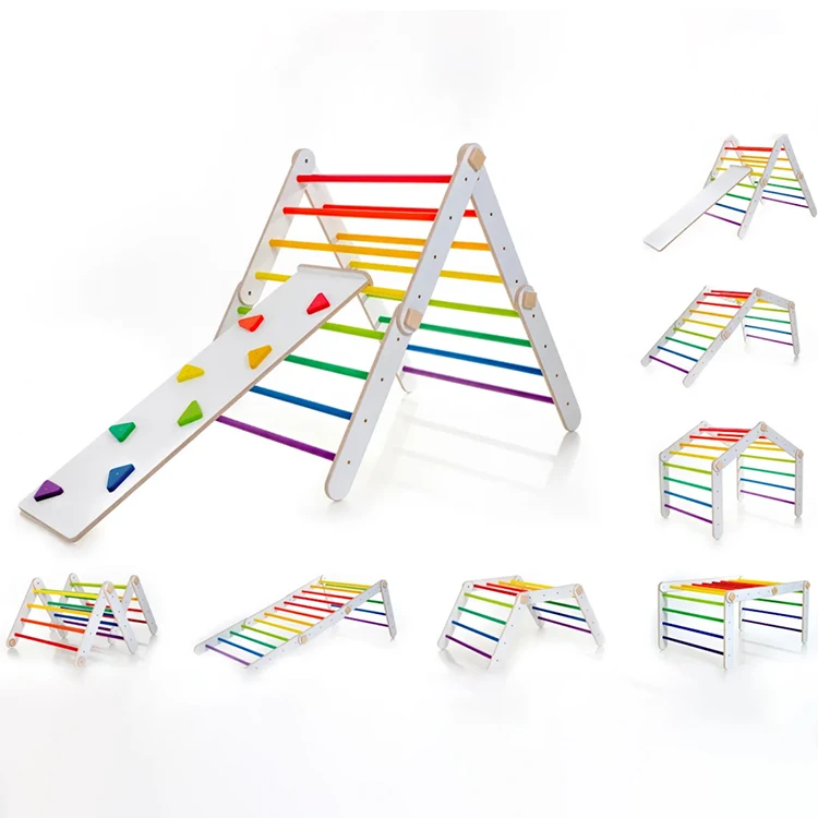 

XIHA Pikler Triangle Play Cube In Combination Other Kid Toy Baby School Furniture Climbing Frame Ladder Daycare Furniture Set, Natural or colored