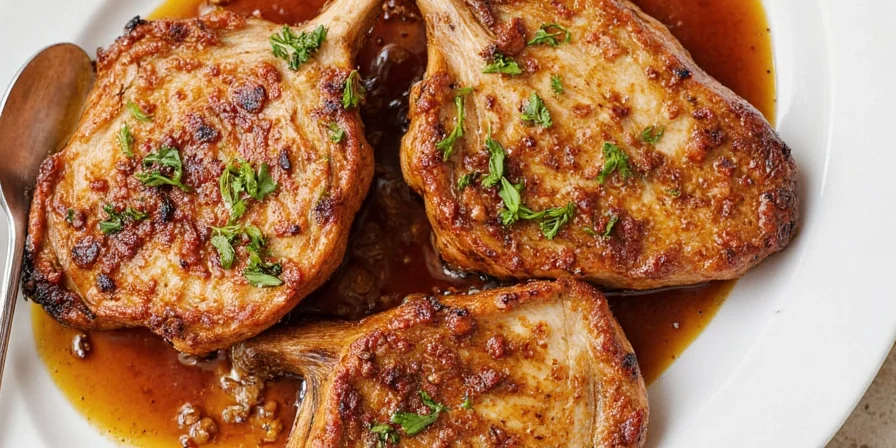 Cardamom and brown sugar balsamic pork chops