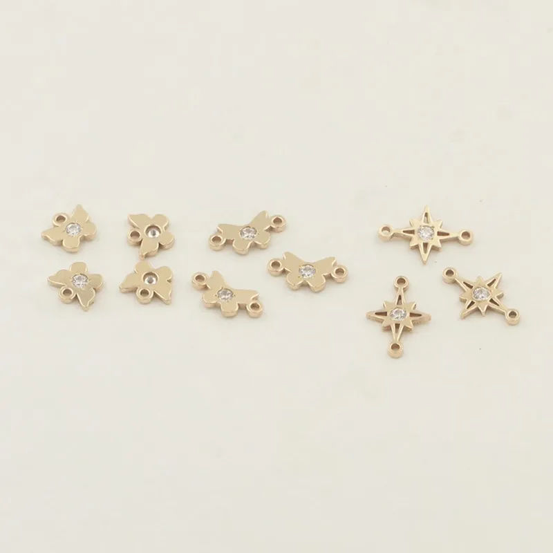 Real 14K Gold Filled Butterfly Charm North Stone Connectors for Permanent Jewelry DIY Making