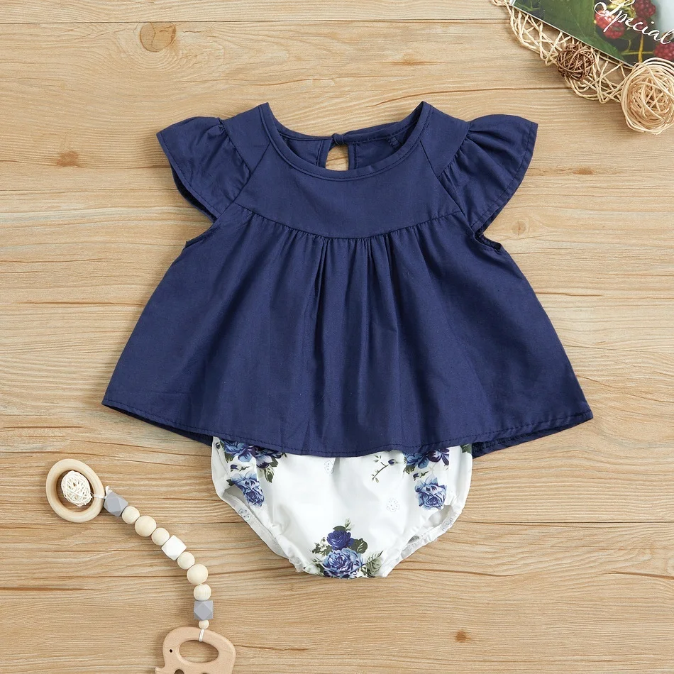 

Childrens Clothing Baby Girls Clothes Summer Hot Sale Baby Clothes Set Ruffle Sleeve T-Shirt Top Shots Pants Kids Clothing Sets