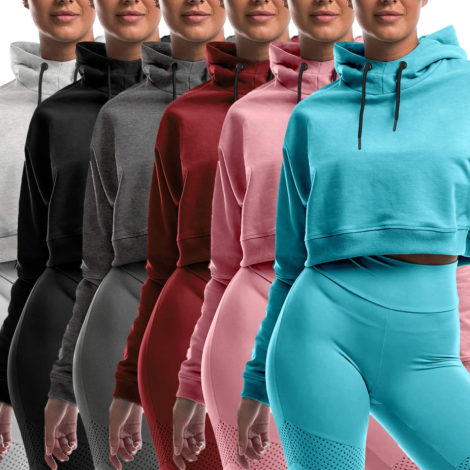 

Oem Wholesale Plain Fall 2021 Women Clothes Blank Hoodies Custom Logo Crop Top Hoodie Drawstring Sweatshirt For Ladies