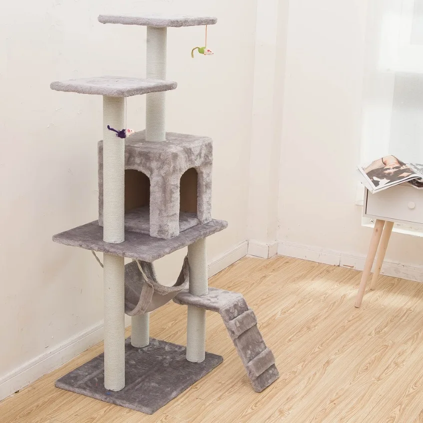 

Fashion Deluxe Large Scratch Resistant Cat Climbing Frame Tower Cat Tree Scratching Post Cat Tree House, Picture