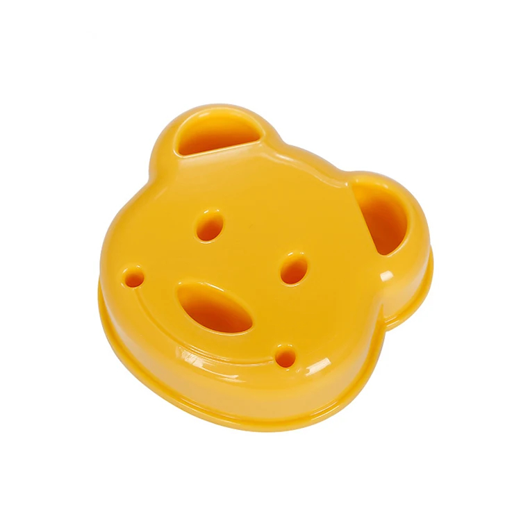 

Diy Cartoon Bear Sandwich Mold Cute Sushi Rice Ball Bear Head Mold Baking Tool, Yellow