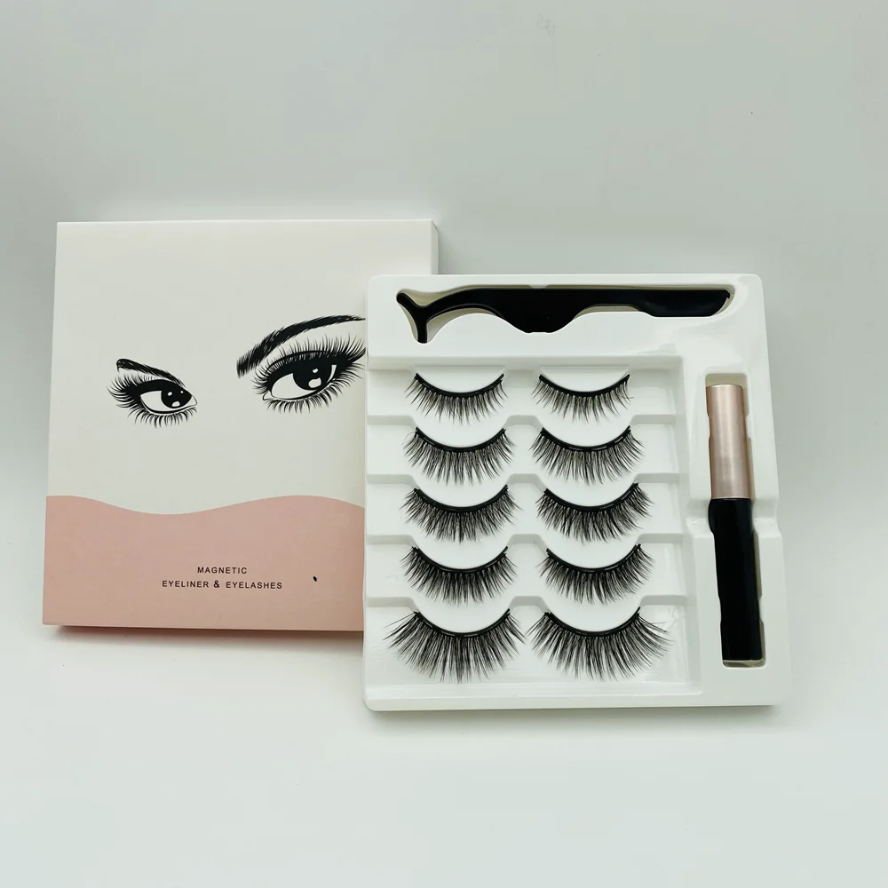 

Made in korea flower eye lashes 6d magnetic silk eyelash faux mink eye lashesh set vendor, Natural black