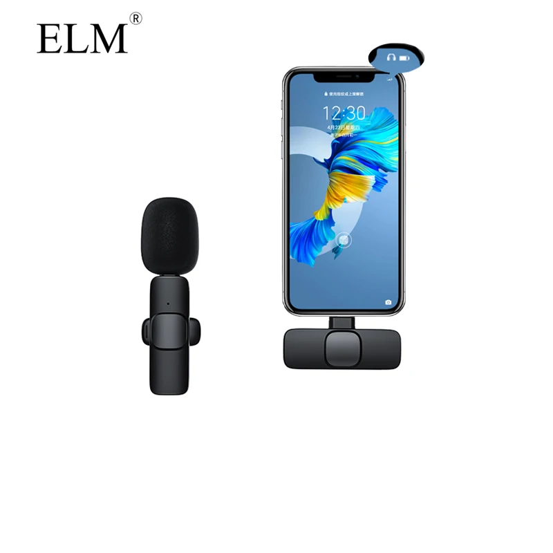 

professional mini 2.4g live streaming noise reduction cancelling live recording lapel wireless lavalier microphone, Black