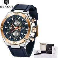 

2019 BENYAR Brand 5151 Men Quartz Watch Luxury Military Sport Chronograph Business Waterproof Leather Watches Relogio Masculino
