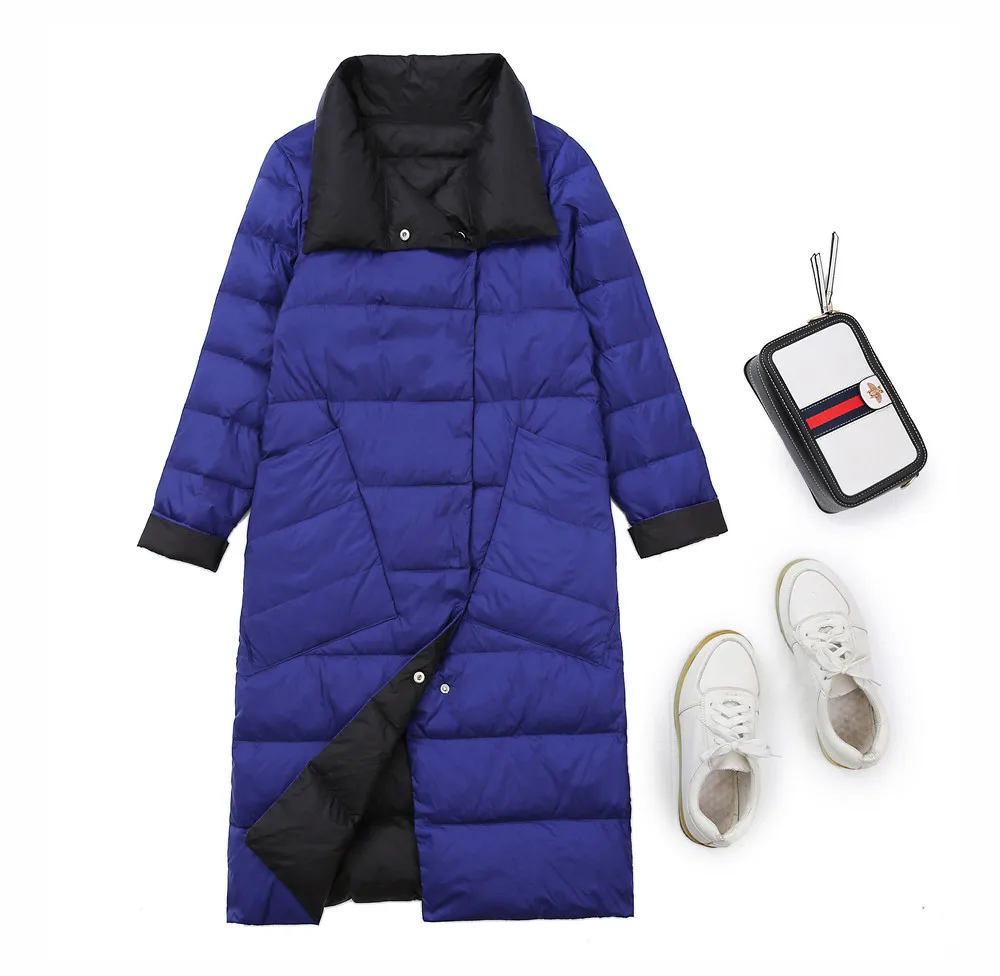 

2021 new style duck down padding jacket reversible down coat winter down jacket oversize long warm duck winter coat for women