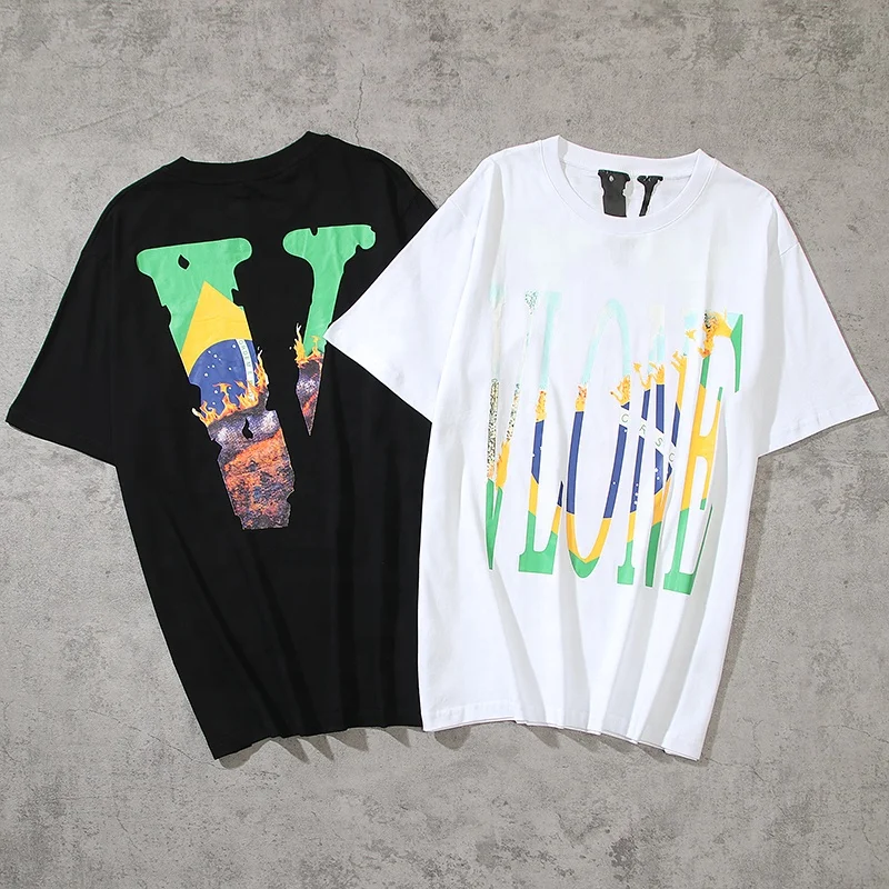 

Spring/Summer 2021 new style manufacturer wholesale color printed cotton T-shirt for men oversize men hip hop T-shirt vlones