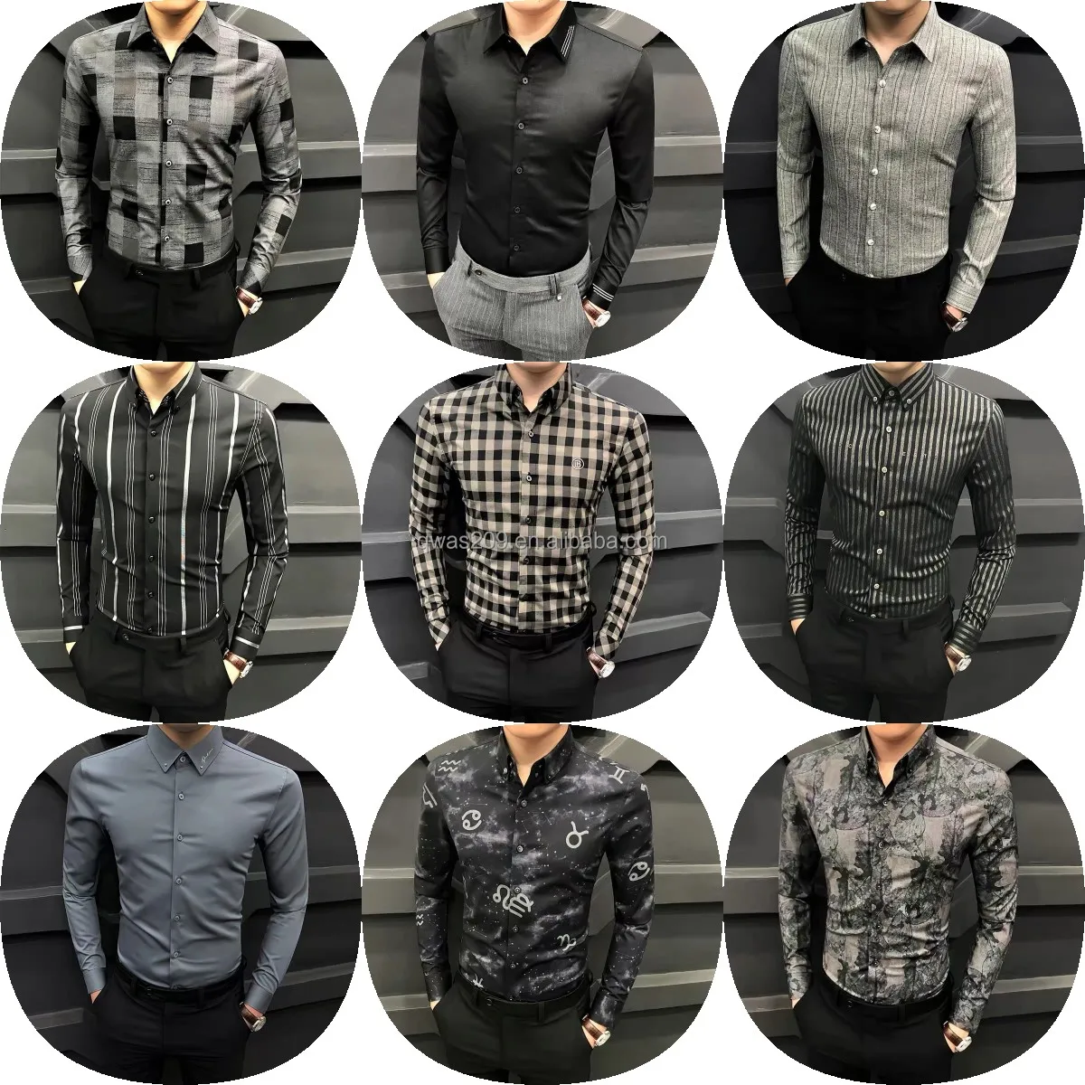 

Men's Shirts New Design Long-sleeved Casual Shirt Men's Slim Striped Lapel Cotton Plain Shirt Youth Fashion Top