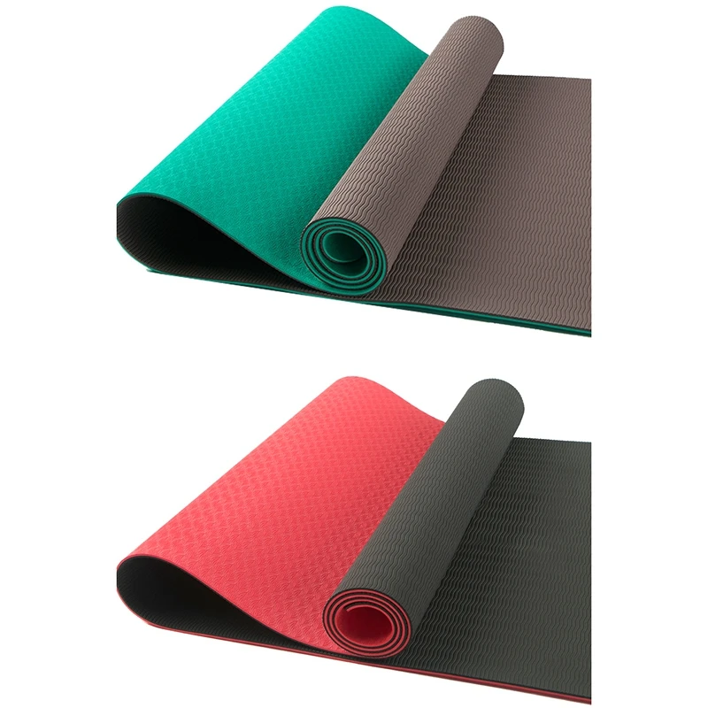 

Amazon Supplier Exercise Mats OEM Eco Friendly Anti Slip Yoga Mat TPE Double Layer, Customized color