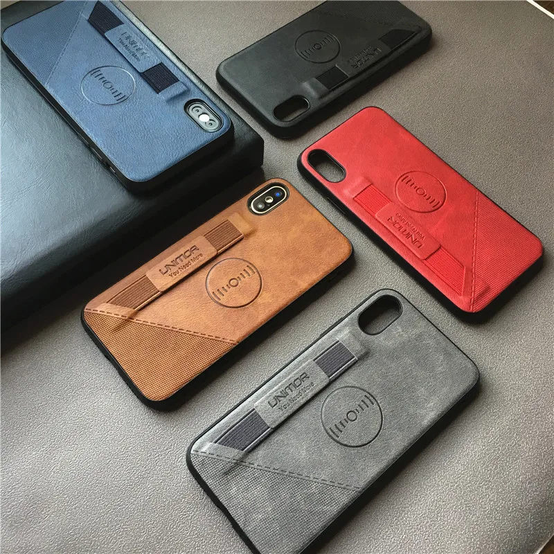 

TPU PU leather Smart phone case with hand strap and magnet holder for iphone for samsung for huawei phone case