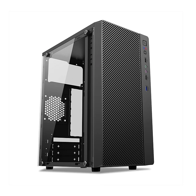 

PC Cpu Gabinete Casing Office Desktop Micro ATX Computer PC Chassis Cases, Black