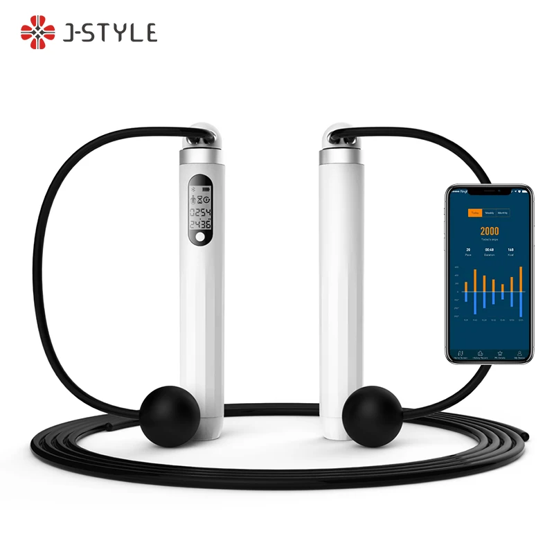 

Adjustable Bluetooth 4.0 Smart Jump Rope Cordless Electric Glowing Skipping Rope, Blue, white,pink, black