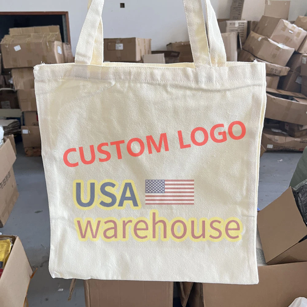 Sublimation Canvas Tote Bag With Custom Printed logo Blank Tote Bag Canvas Reusable Sublimation Shopping Bag