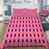 Art Deco Mini Triangle Pink Bedding Set 100% pure linen bedding