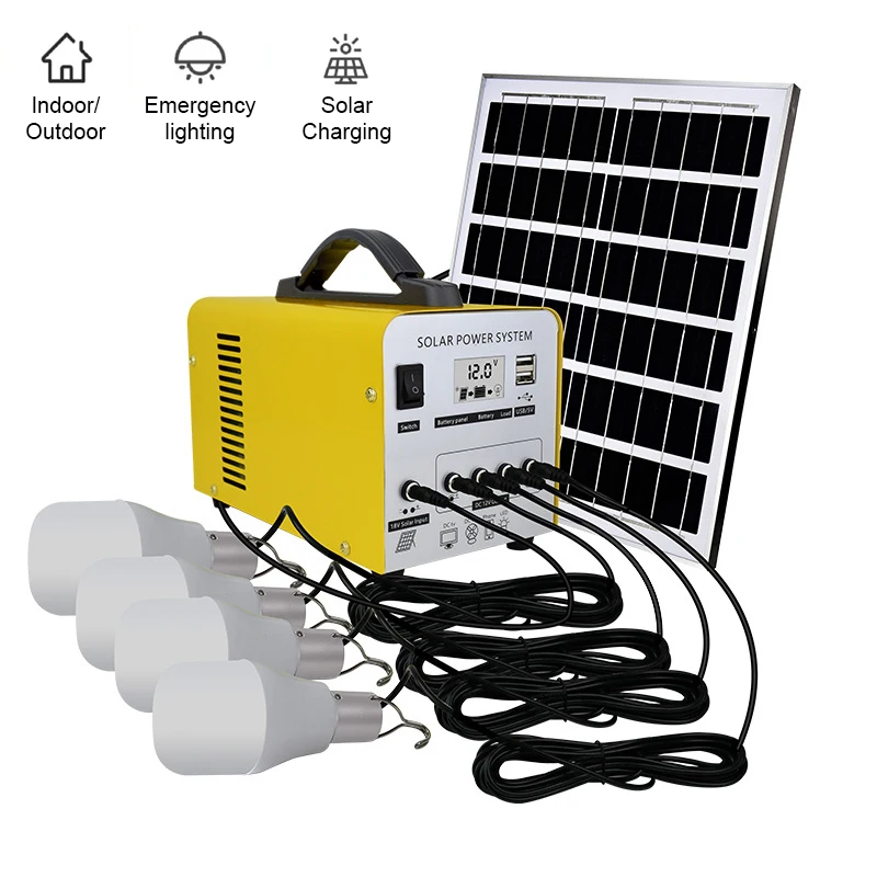 

Outdoor Solar Rechargeable Generator Portable Power Station BT Music Radio Player Camping Travel Fishing Power Station Portable