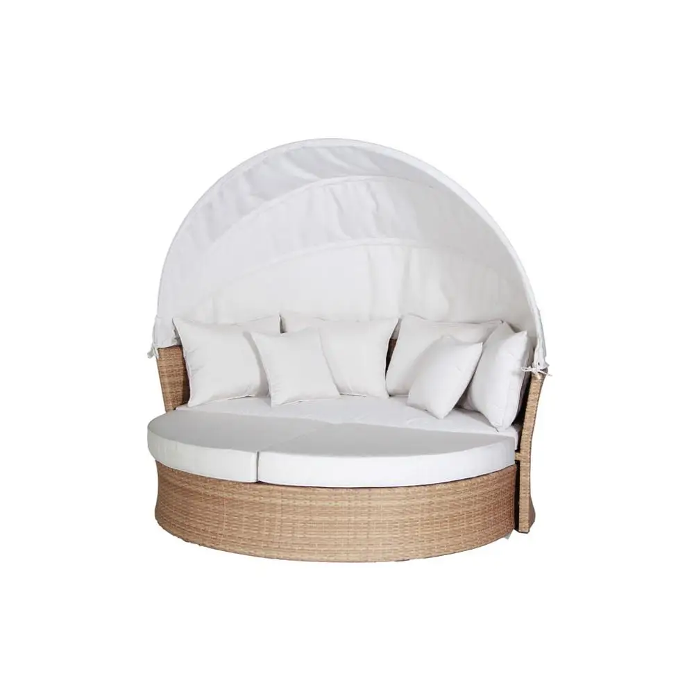 
Garden Furniture Sets Wicker Aluminium Round Sun Bed Outdoor Round classic Daybed with canopy 