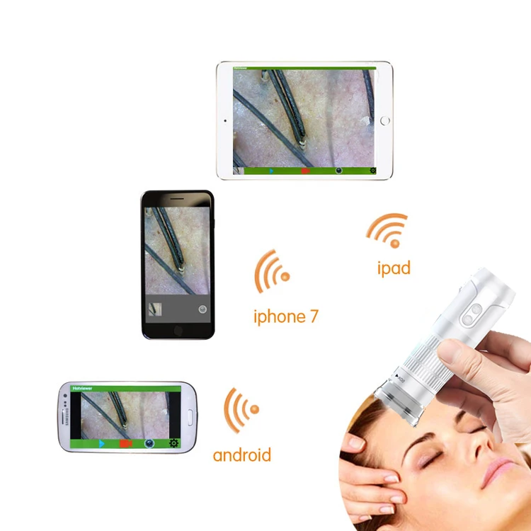 

Handle facial skin analyzer microscope digital USB 1000X Wifi wireless microscope for hair scalp