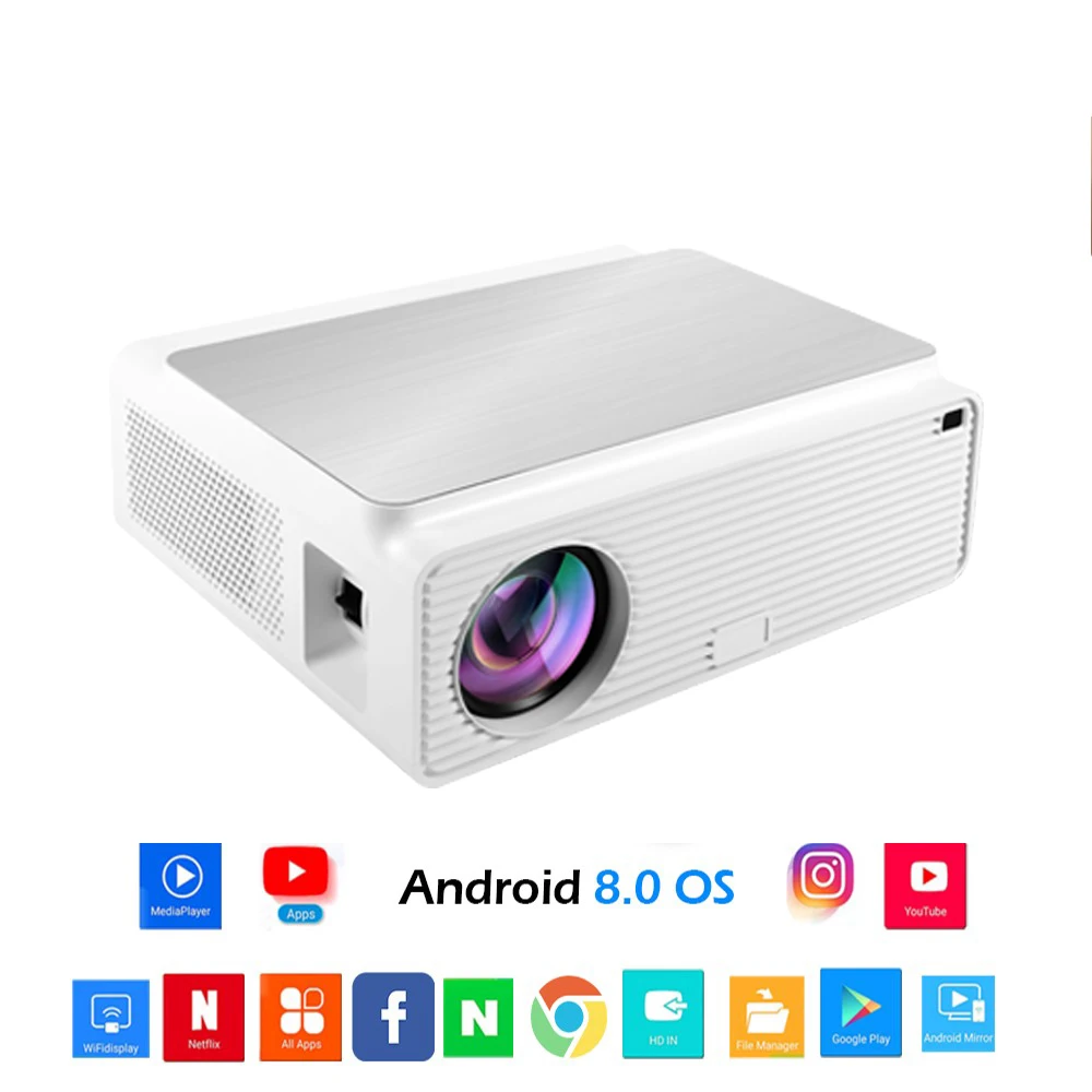 

[Walmart Hot Native 1080p Projector] 2020 New Design 1080p 4K Android 8.0 Projector LCD LED Home Theater Proyector