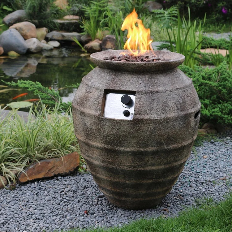 

MODENO stock BROWN barrel Outdoor propane gas fire pit for sale