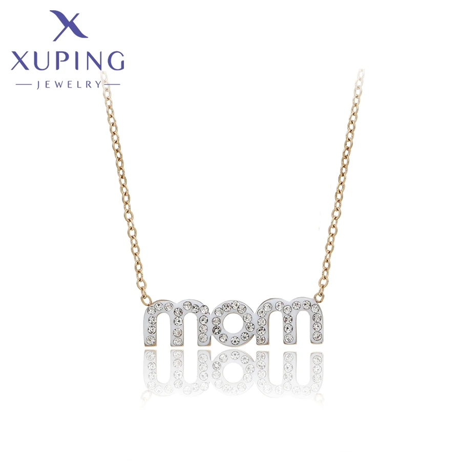 

A00902926 xuping jewelry New Hot Sale Letter Necklace 14K Gold Color Elegant Simple Delicate Women Daily fine Jewelry Necklace